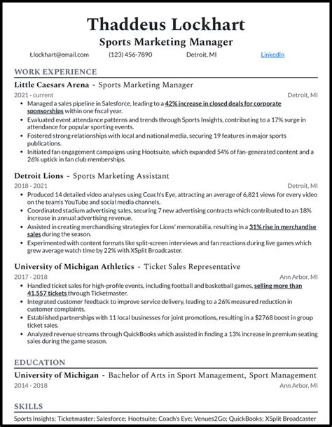 5 Sports Resume Examples For The Job Win In 2025