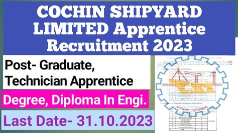 Cochin Shipyard Ltd Technician Graduate Apprentice Recruitment