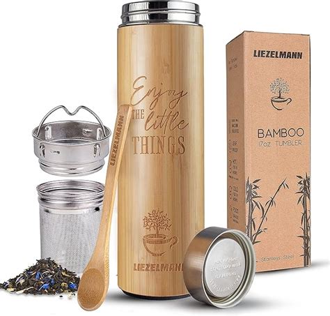 Amazon Oz Bamboo Tea Tumbler With Infuser Strainer Tea Gift