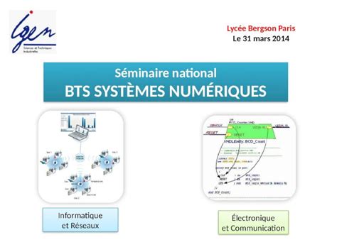 Ppt S Minaire National Bts Syst Mes Num Riques S Minaire National Bts