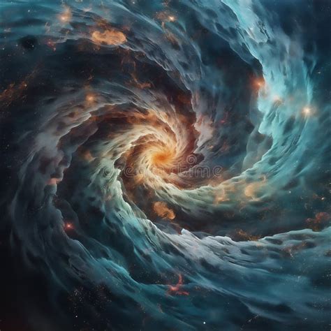 Abstract Colourful Spiral Galaxy In Space Interstellar Nebula