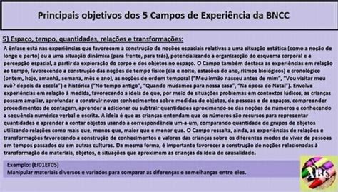 Os Campos De Experi Ncia Da Bncc Ensino