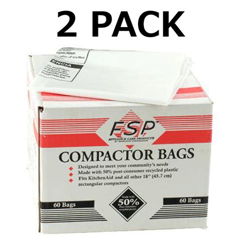 New 120 Pack Whirlpool 18 Inch Plastic Trash Compactor Bags