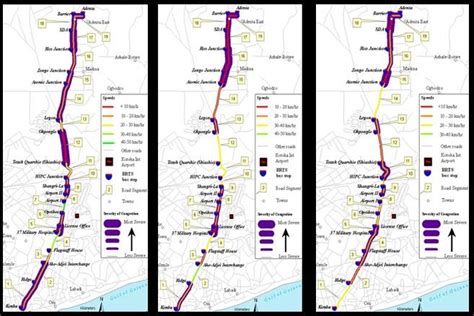 Colour-coded thematic maps of traffic congestion during: | Download ... 