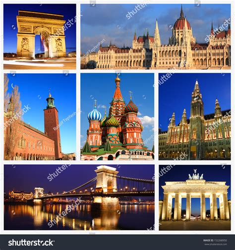 Impressions Of European Landmarks Collage Of Travel Images Stock Photo