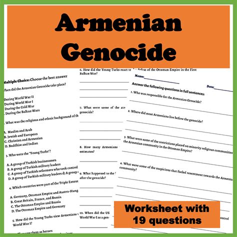 Armenian Genocide - Reading Comprehension Worksheet and Power