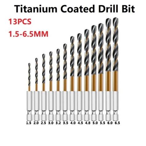 Enhance Drilling Efficiency With 13pcs Titanium Coated Hss Drill Bit