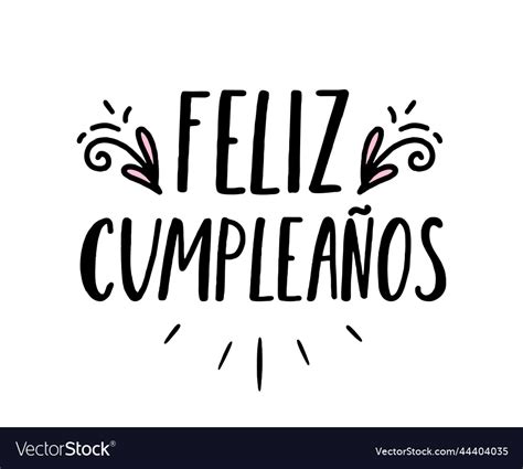 Happy Birthday In Spain Lettering In Spanish Vector Image