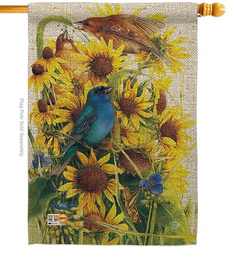 Spring Sunflower & Birds House Flag & more garden flags at FlagsForYou.com