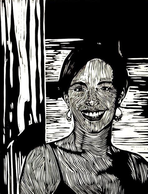 The Smile Linocut By Mark Rowden Au