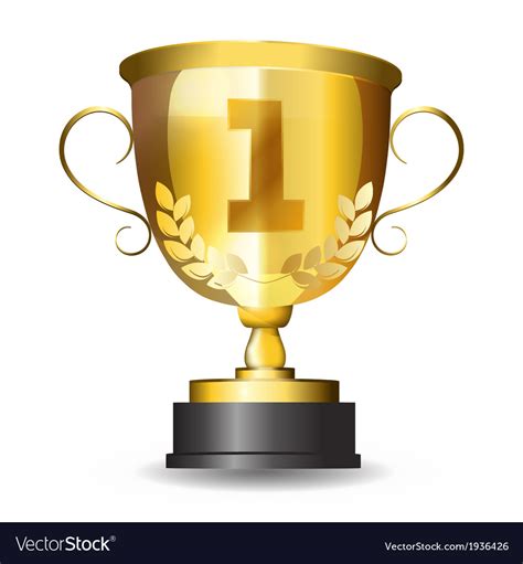 Golden first place trophy Royalty Free Vector Image