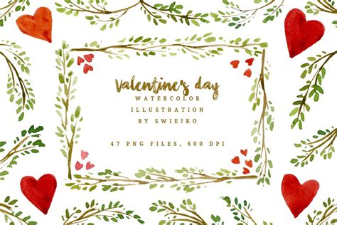 Watercolor Valentine Illustration - Design Template Place