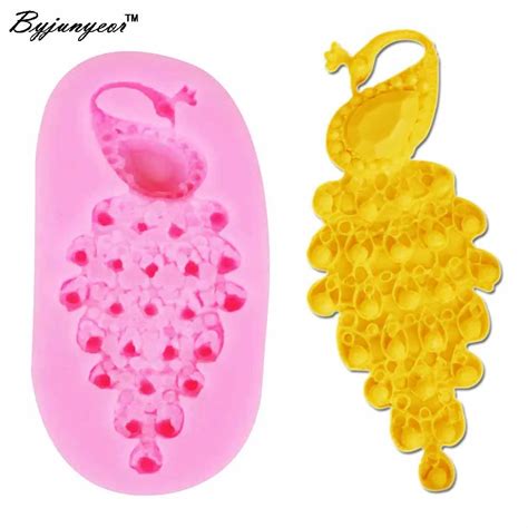 Byjunyeor moules à plumes de paon en résine époxy UV en Silicone