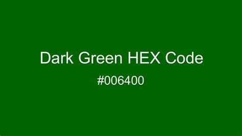 Dark Green Color, Hex and RGB values | CSSColors.com