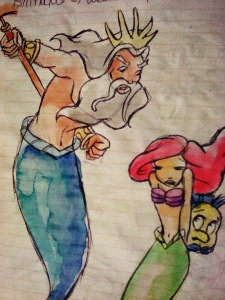 Ariel and King Triton - Disney Princess Fan Art (12981402) - Fanpop