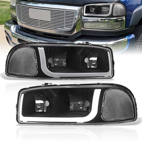 Ajp Distributors Black Housing Clear Lens Corner Led Drl Tube Headlights Driving