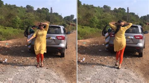 Viral Video Road Side Girl Made Such A Ruckus On The Song Kachha Badam सड़क किनारे कार रोककर