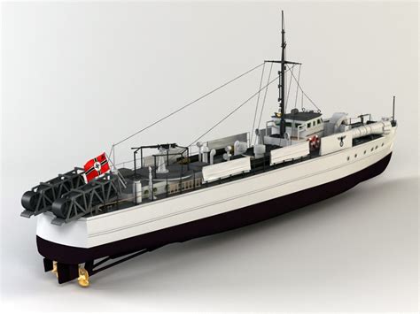 German E-boat S 11 3D model Download for Free