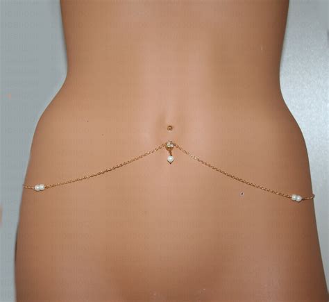 Belly Button Rings With Waist Chain