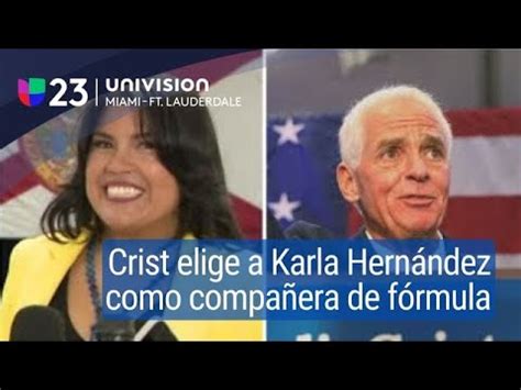 Charlie Crist Elige A Karla Hern Ndez Mats Como Compa Era De F Rmula