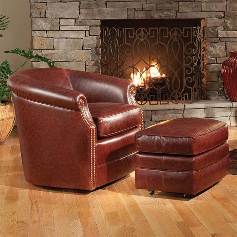 Brown Accent Chair With Ottoman - Astrogeopysics