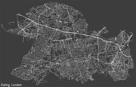 Street Roads Map of the BOROUGH of EALING, LONDON Stock Illustration ...