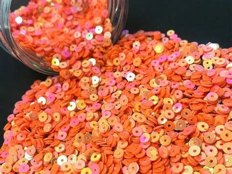 Orange Metallic Circular Sequins Metallic Sequins मेटल सेक्विन धातु