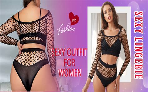 Amazon Abien Womens Plus Size Fishnet Lingerie Sexy Outfits Black Lace Fishnet Lingerie