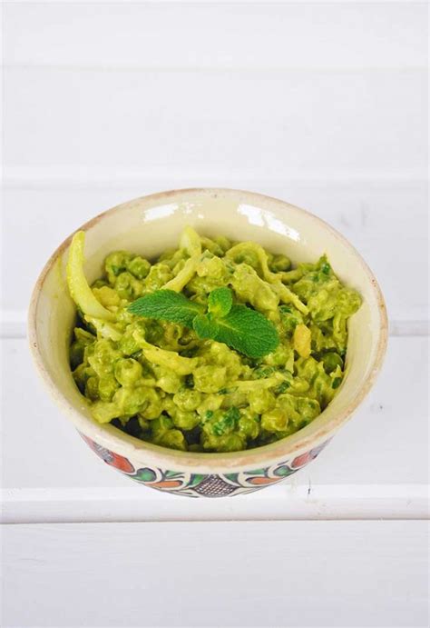 Warm Green Pea Salad with Avocado Mayo and Mint