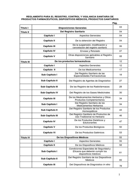 Tarea Reglamento Para El Registro Control Y Vigilancia Sanitaria De