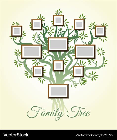 Family tree with photo frames Royalty Free Vector Image