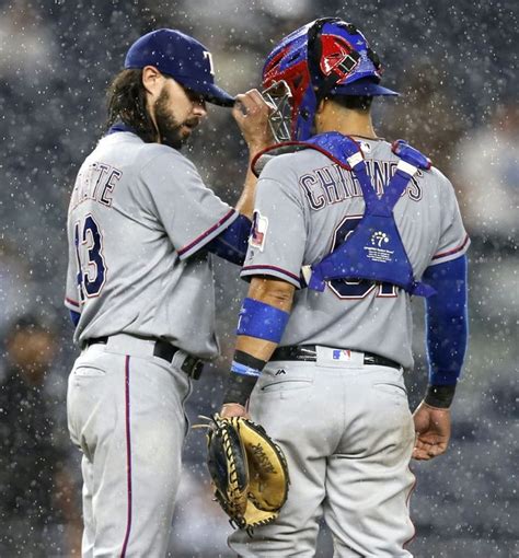 Texas Rangers Relief Pitcher Tony Barnette 43 Talks To Texas Rangers