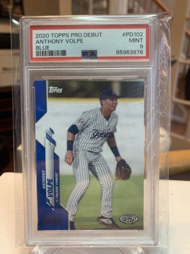 2020 Topps Pro Debut Anthony Volpe Prospect Blue Parallel 150 PSA 9