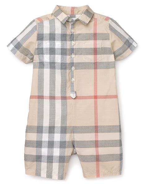 Burberry Infant Boys Kirk Check Woven Shortall Sizes 3 9 Months Kids