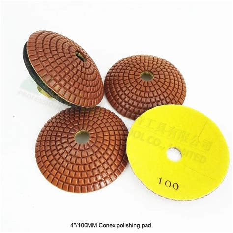 SHDIATOOL 4pcs 4 100 Bowl Shaped Wet Diamond Polishing Pads With M14