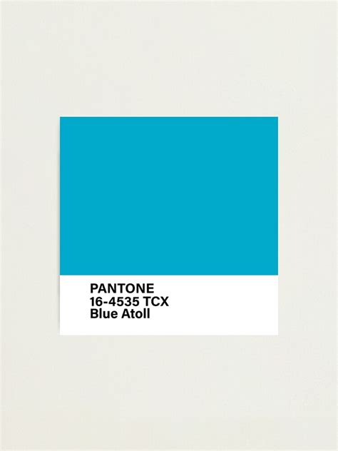 Pantone Tcx Blue Atoll Photographic Print For Sale By