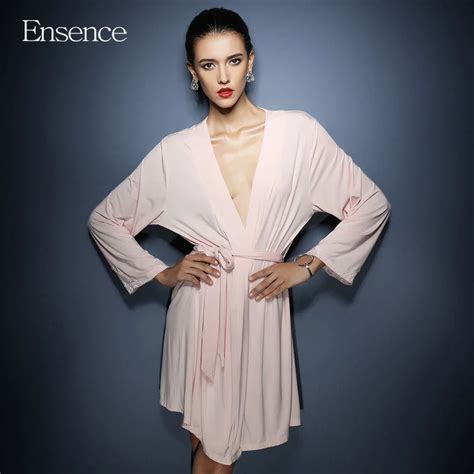 Ensence Luxurious Lingerie Full Sleeved Modal Bath Robe Sexy Satin