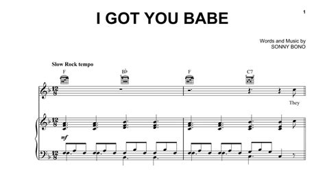 I Got You Babe Piano Vocal Guitar Chords Right Hand Melody