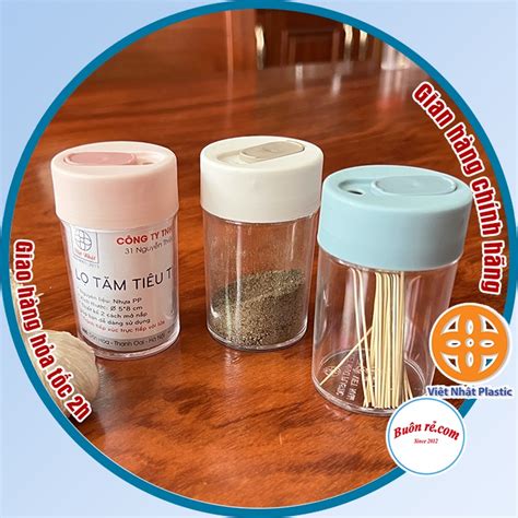 Lọ đựng tăm tiêu 2in1 Việt Nhật (2972), hũ đựng gia vị đa năng màu sắc ...
