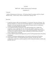 Exploring Additive Manufacturing Techniques in 3D Printing | Course Hero 