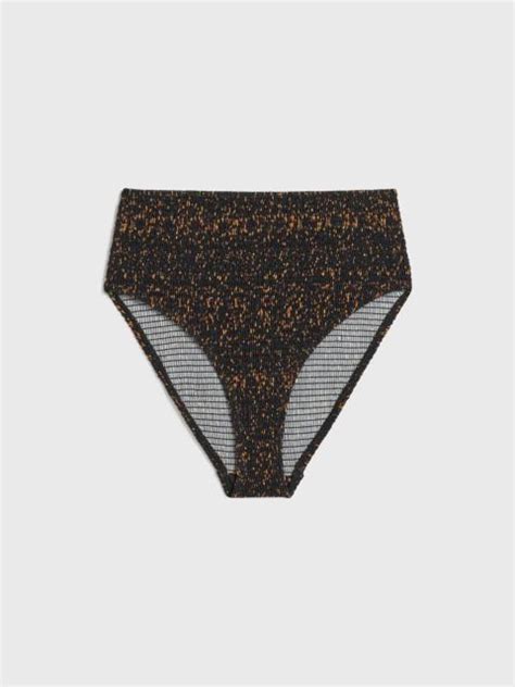 Totême Smocked bikini bottoms tortoise REVERSIBLE