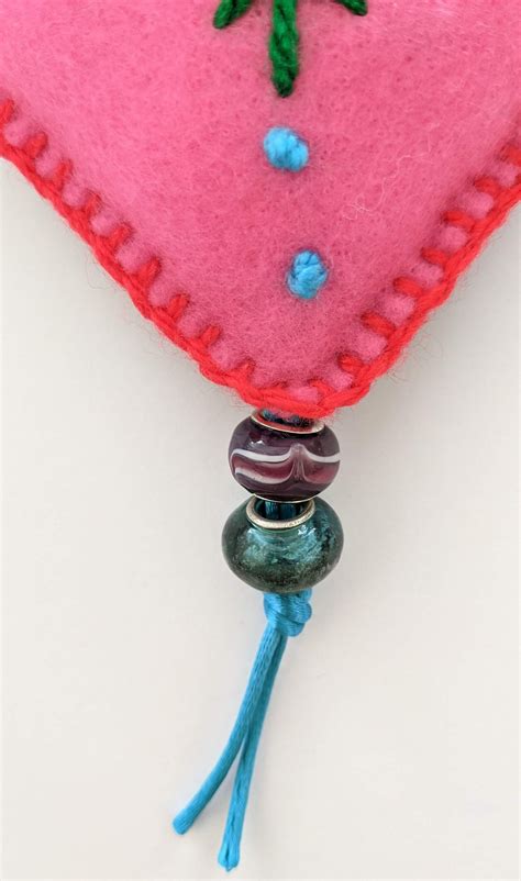 Bright Pink Handmade Felt Keyring Etsy