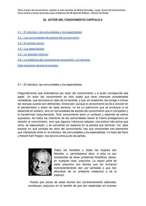 Actor Del Conocimiento Cap Tulo Tema Central Y Temas Opcionales