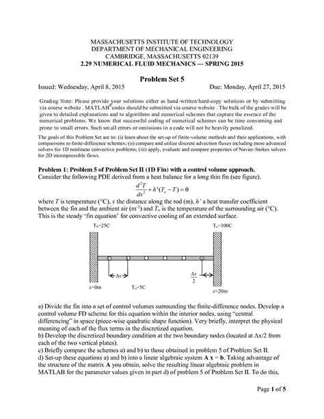 SOLUTION Numerical Fluid Mechanics Problem Set 5 Studypool