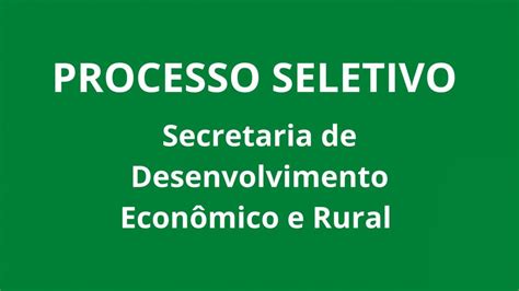 Agricultura abre Processo Seletivo para contratação de servidores