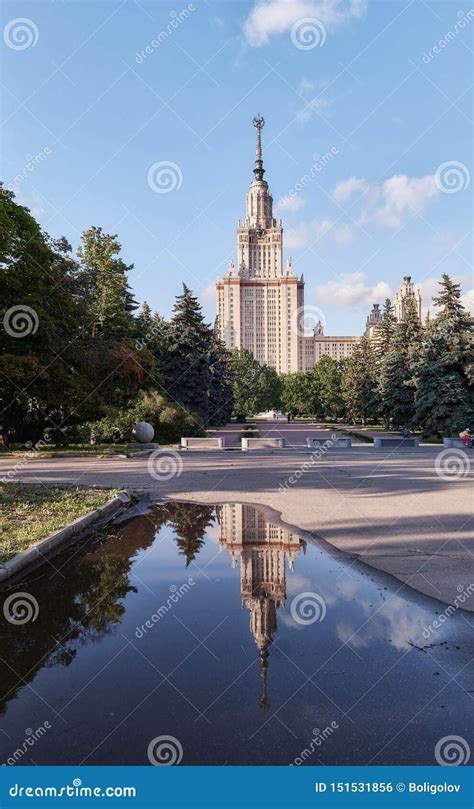 Wide Angle Panoramic View of Moscow University Campus Under Dramatic ...