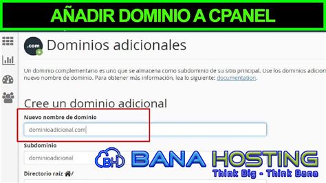 Como Agregar Dominio A Cpanel Banahosting 2022 YouTube