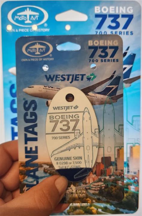 Planetags C Gtws W B Keychain Made Of Boeing 737 700 Westjet C