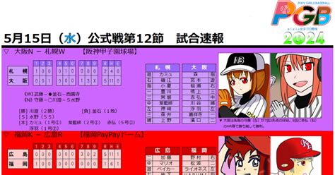 Pixiv女子プロ野球 【pgb Navi】5月15日公式戦第12節・試合速報 Pgb Naviのイラスト Pixiv