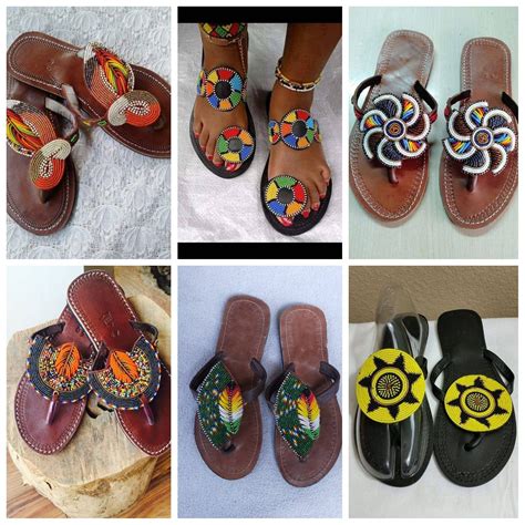 Wholesale African Beads Slippers Masai Beads Slippers Pairs Of